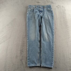 Levis 502 Jeans Mens 32x31* Blue Light Wash Faded Tapered Stretch Denim Cotton